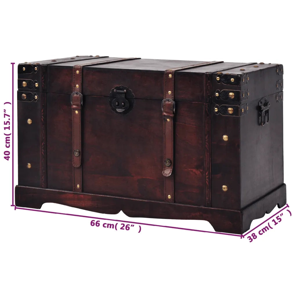 Baule del Tesoro Vintage in Legno 66x38x40 cm CFW4083240