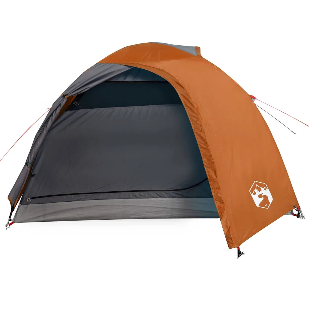 Tenda da Campeggio a Cupola 4 Persone-Tenda per Escursionismo Grigio e Arancione 797128