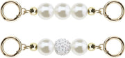 Estensione Cinturino per Borsa a Catena con Perle e Metallo - Bianco - 14cm - Accessorio per Borse