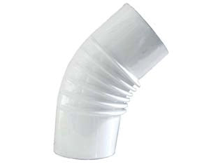 GOMITO 45  ° PORCELLANATO PER STUFE A LEGNA BIANCHI ALA SMALTO CLASSIC   EE ¸ mm.120    ALA