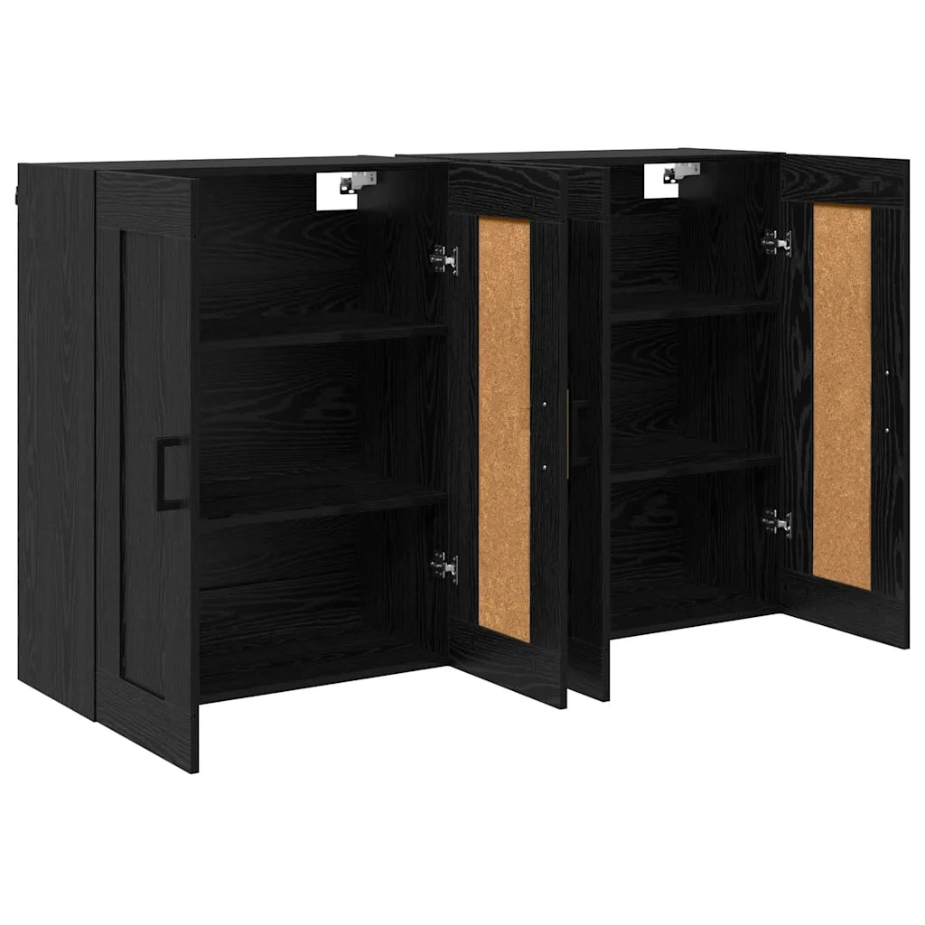 Mobile a muro 2 pcs Rovere Nero 69,5 x 34 x 90 cm 3415597