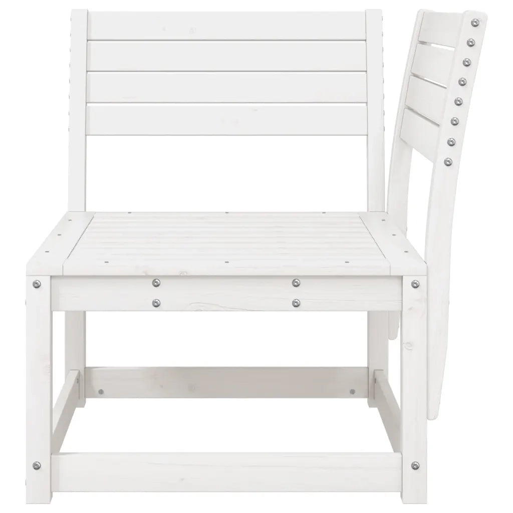 Divano Angolare Giardino Bianco 73x73x78 cm Legno Massello Pino 844665