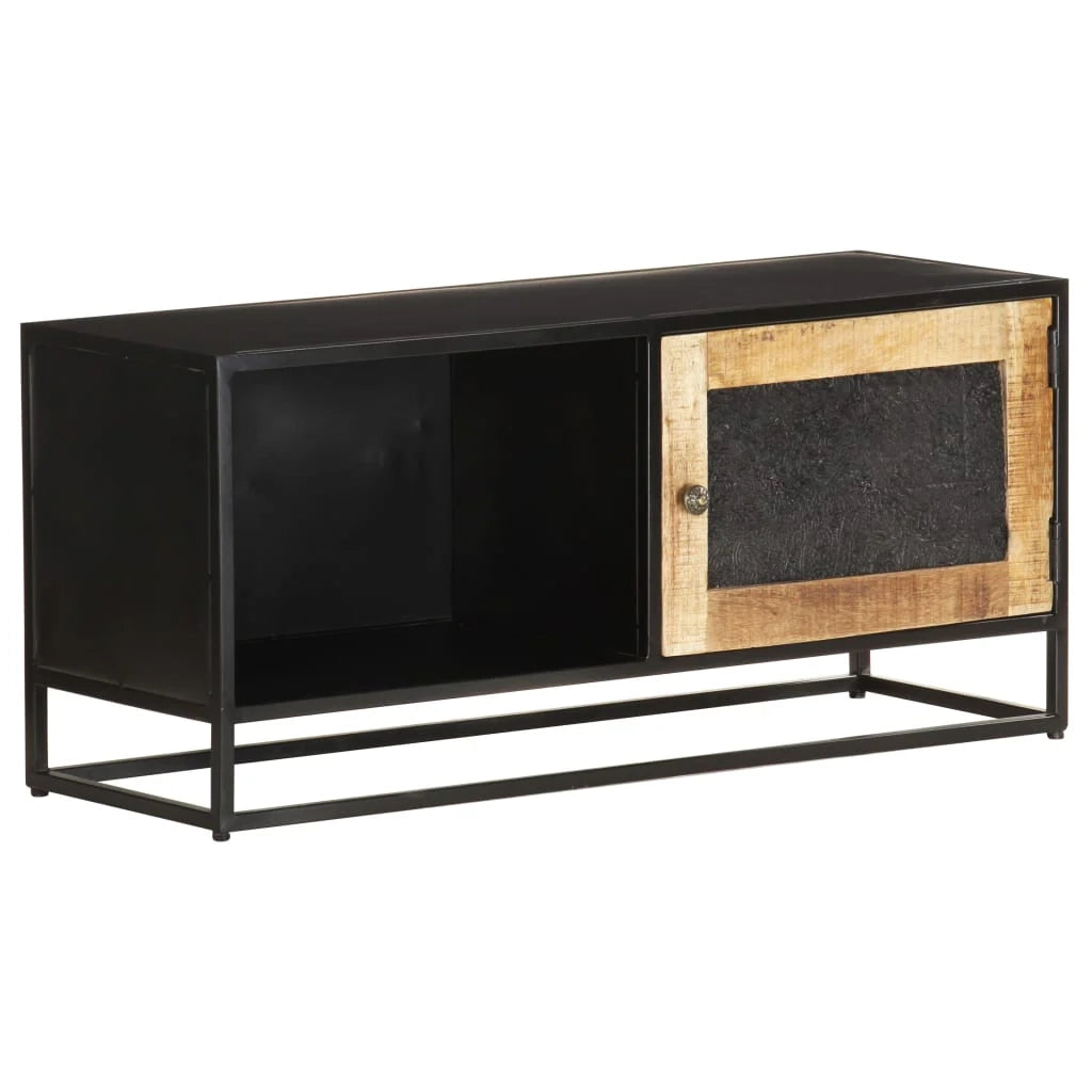 Mobile TV multimediale scaffale TV mobile TV sala da pranzo soggiorno camera da letto 90 x 30 x 40 cm legno di mango marrone grezzo 02_0026329