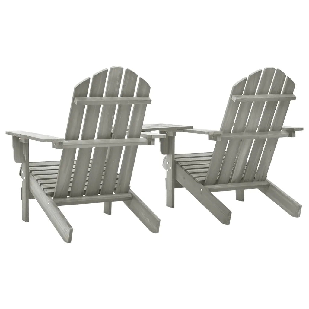 Sedie da Giardino Adirondack con Tavolino in Legno Abete Grigio 310068