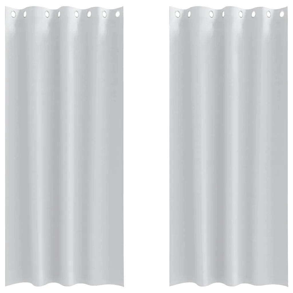 Tende Blackout con Anelli 2 pz Grigio Chiaro 260 x 140 cm 4107352