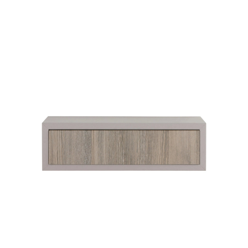  Mensola da Muro con Cassetto Modello LEGOLO, Comodino Sospeso, Mensola da Parete, 45x13.4 p20 cm. Finitura  TALPA/R.MOKA - MADE IN ITALY