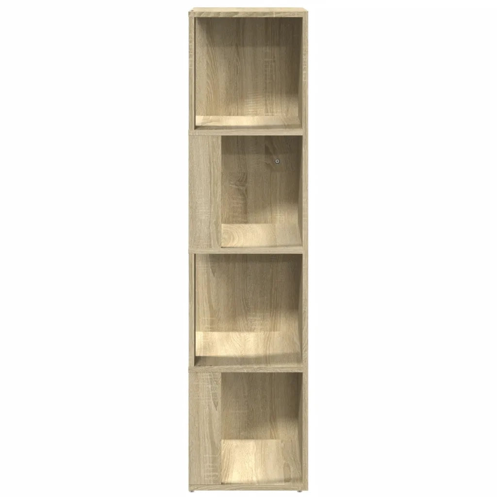 Mobile angolare in legno composito 33 x 33 x 132 cm elegante soluzione contenitore per il soggiorno o per serate accoglienti legno di rovere Sonoma 02_0047974