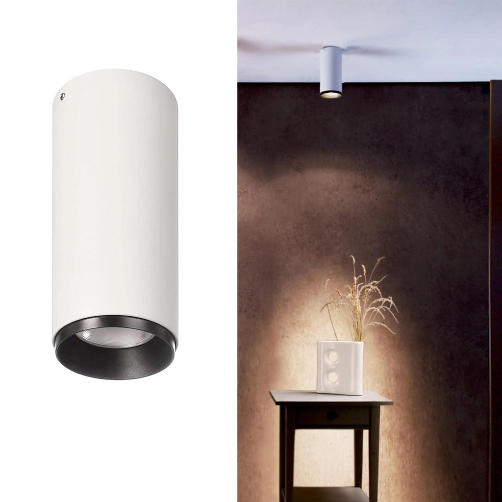 LUCEA DTW Faretto soffitto plafoniera LED 10W dimmerabile da 1800K a 2700K luce interni vetrina negozio cucina moderna RA90 BIANCO