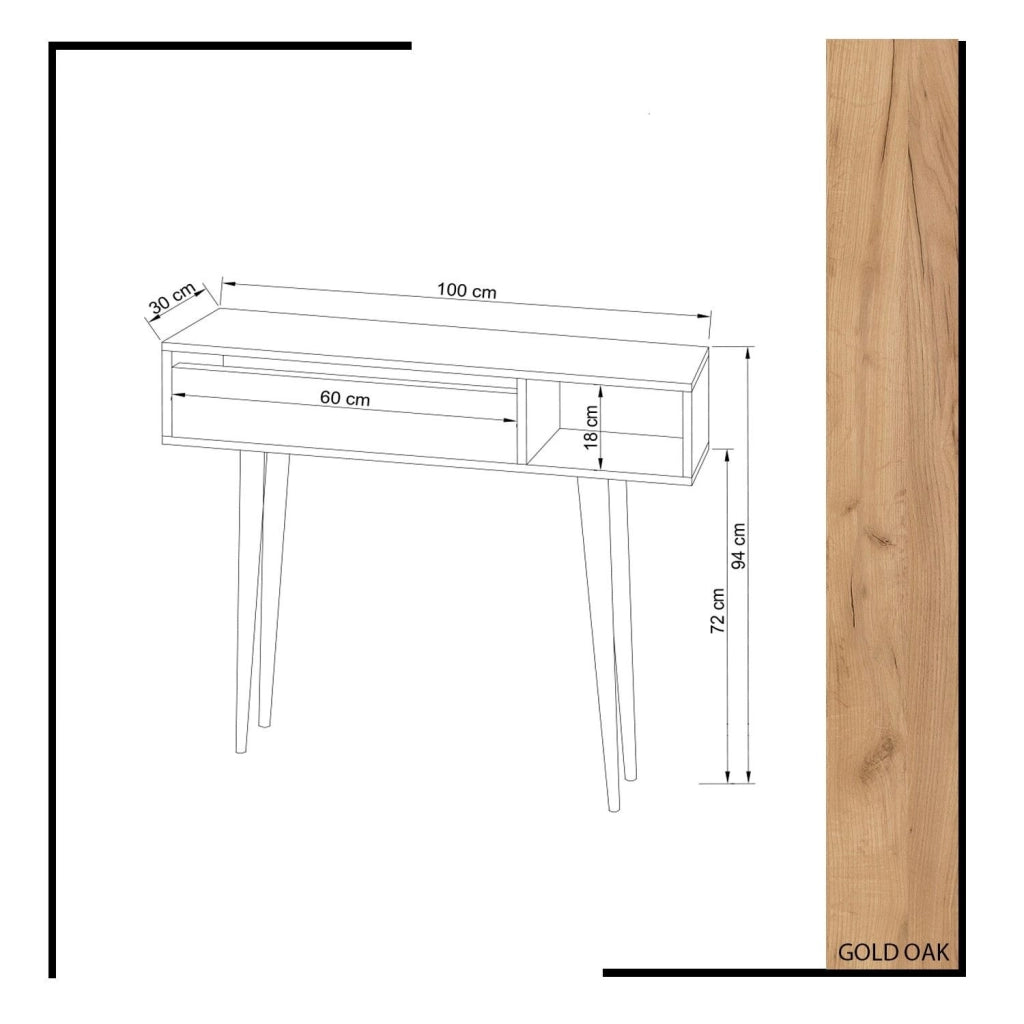 Consolle in legno "Oseyo" - 100 x 30 x 94 cm - Marrone