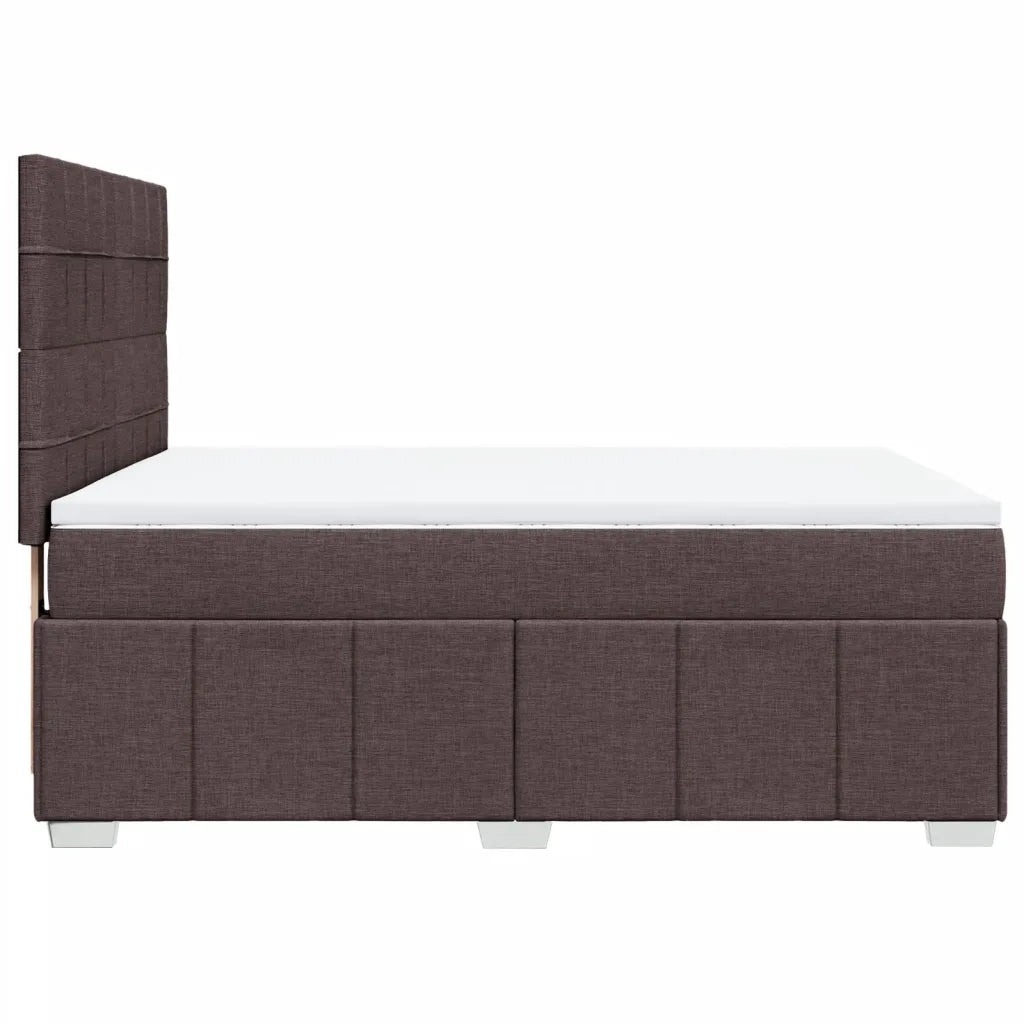 Giroletto a Molle con Materasso Marrone Scuro 140x190cm Tessuto 3291666
