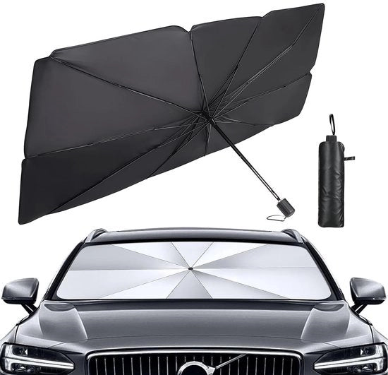 Ombrellone Auto Universale 140x80cm - Opieleggiabile - Protezione UV - Parasole Riflettente - Adatto a Auto/SUV - Protezione Pannello di Controllo - Ombreggiatore Auto