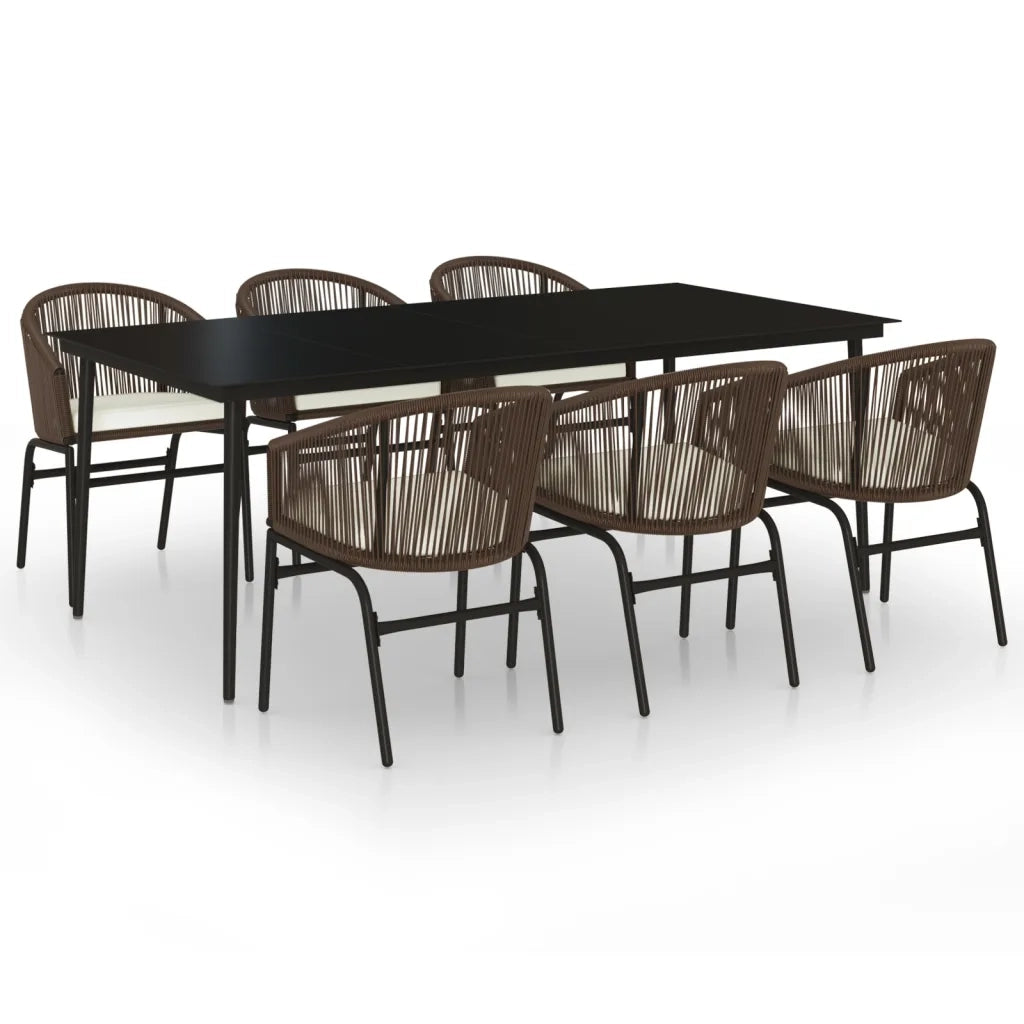 Set Mobili da Pranzo da Giardino 7 pz Marrone cod mxl 38723