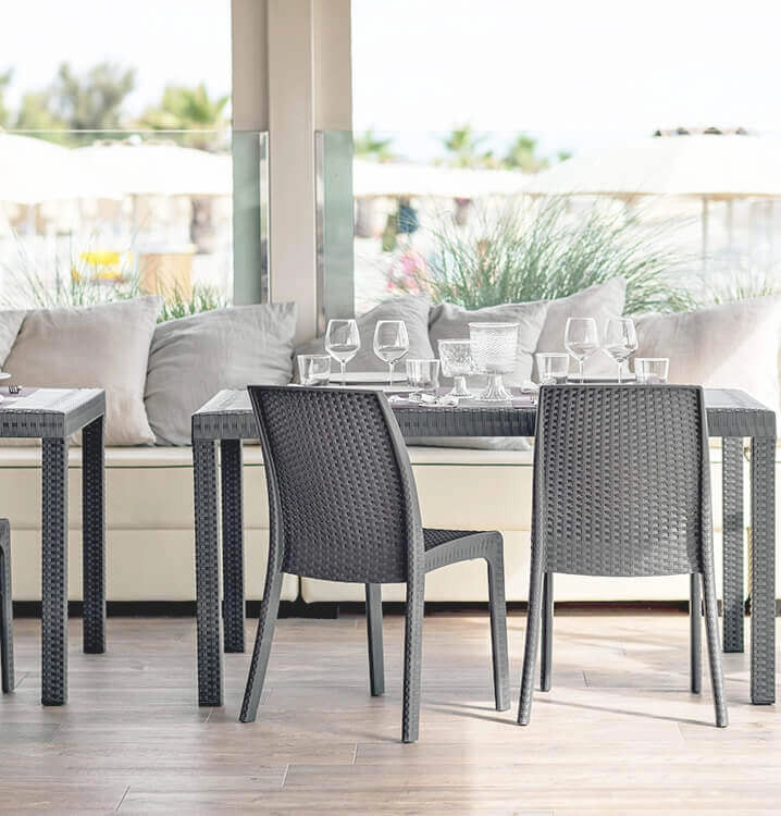 Sedia da Giardino Impilabile in Wicker cm 47x59x86 - VIRGINIA
