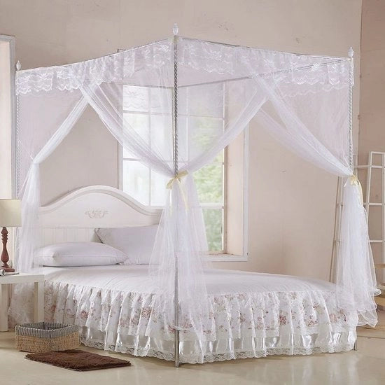 Ombrellone Luxe con 3 Aperture laterali - Rete per Insetti - Materiale Polyester - Stile Principessa - Respirante - Facile da Pulire