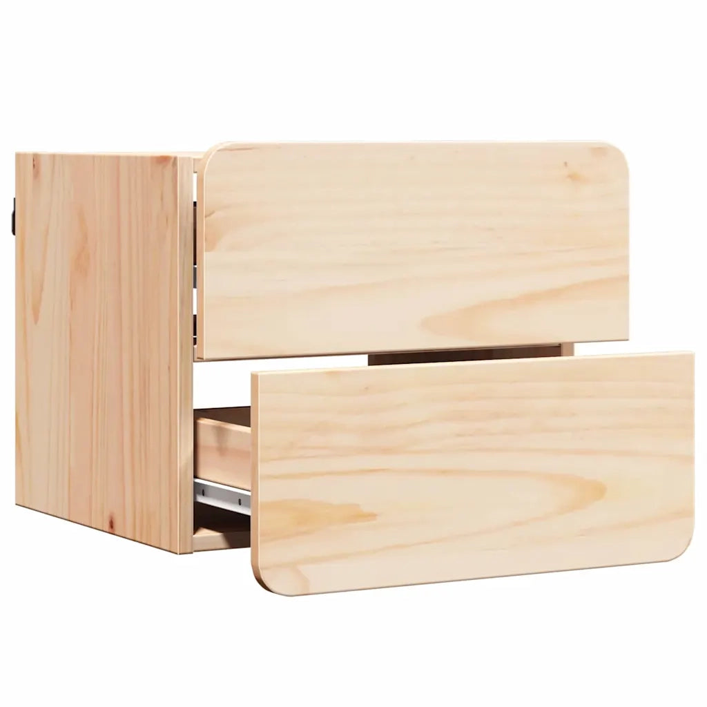 vidaXL Comodino 2 pcs Marrone 39 x 34 x 33 cm Legno di pino massello