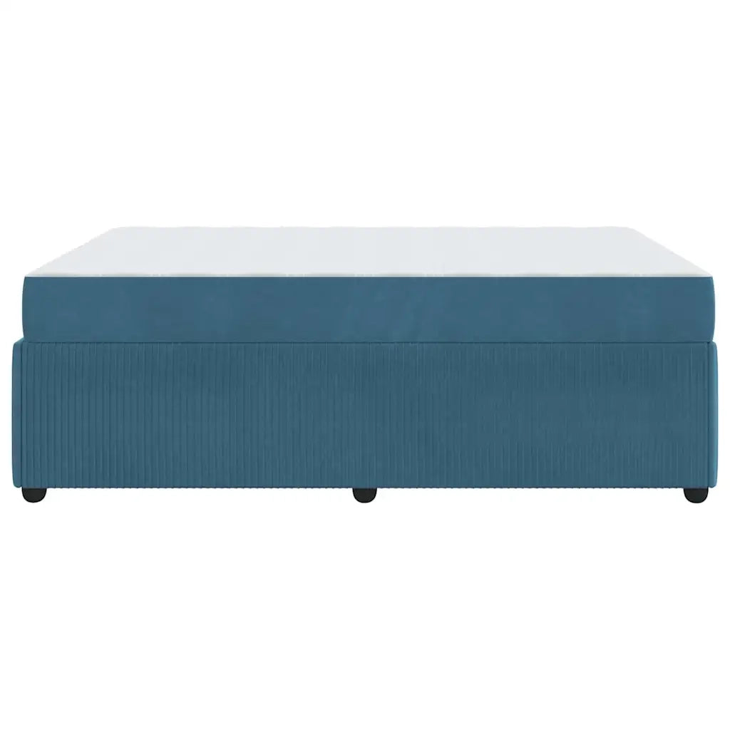 Struttura del letto con materasso Blu 160 x 200 cm Tessuto