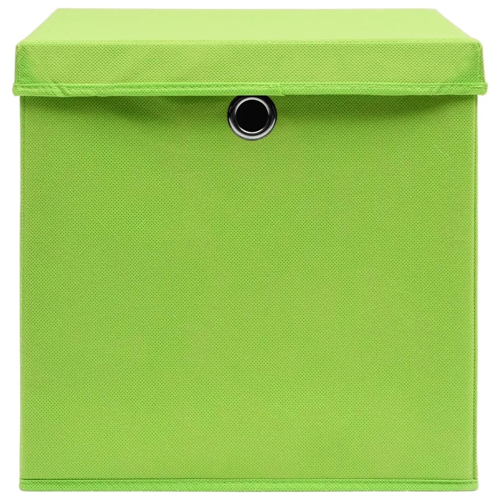 Contenitori con Coperchi 10 pz 28x28x28 cm Verde