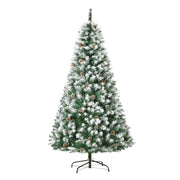 Albero di Natale artificiale, 800 rami, 61 pigne, punte innevate, ignifugo, 180 cm