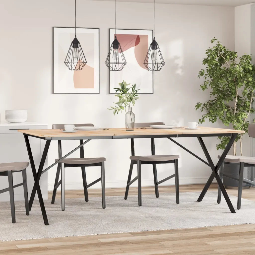 Telaio Gambe a X per Tavolo da Pranzo 160x80x73 cm in Acciaio