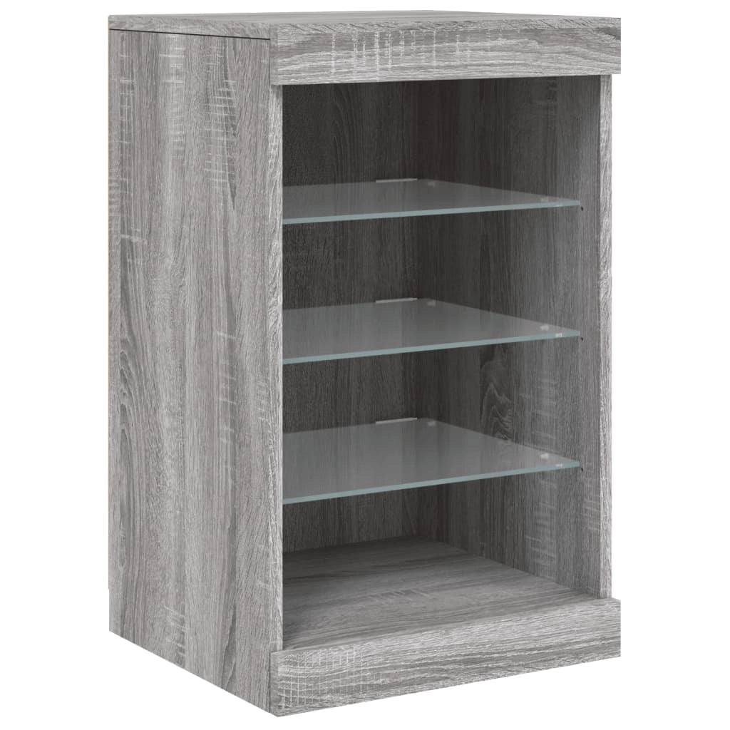 Buffet credenza cassettiera armadio mobile contenitore organizer per cucina soggiorno salotto con luci LED Sonoma 41 x 37 x 67 cm grigio 02_0030075