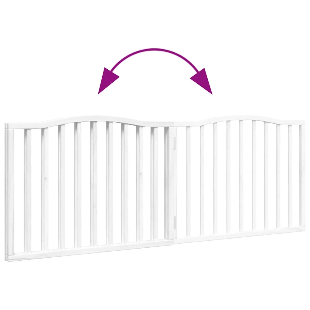 vidaXL Cancello per Cani Pieghevole 2 Pannelli Bianco 160 cm Pioppo