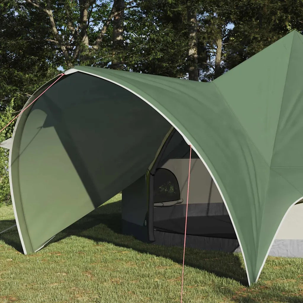 Tenda Teepee per 5 Persone-Tenda da campeggio Verde e Grigio 415 x 415 x 247 cm