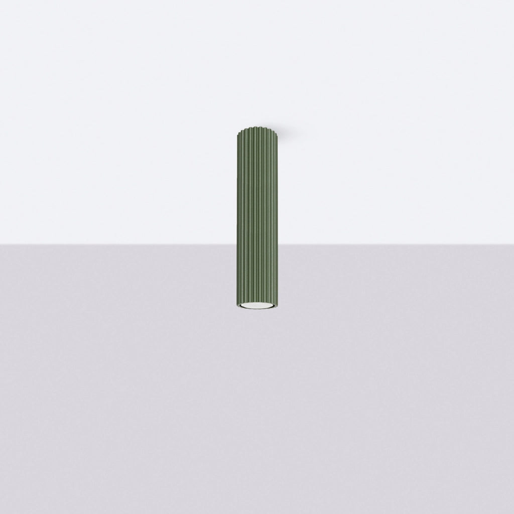 Spot soffitto moderno verde oliva tubolare GU10 30cm