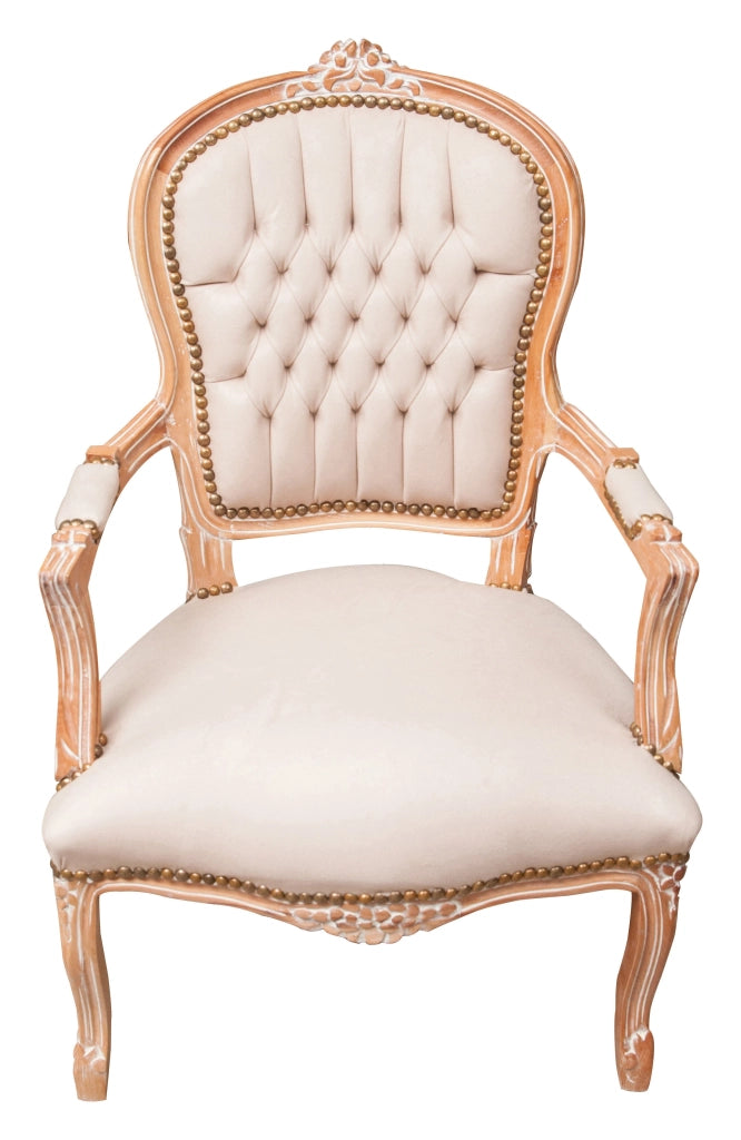 Biscottini Poltrona stile francese Luigi XVI in legno massello di faggio XVI, faggio,