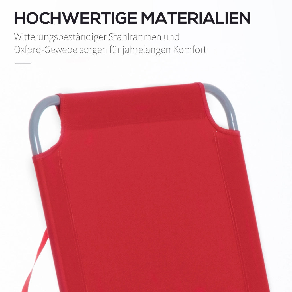 Lettino da giardino pieghevole regolabile ¨C zephmum ¨C rosso metallo 187x55x24