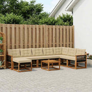 Set di divani da esterno 9 pz Naturale e Beige 3382161