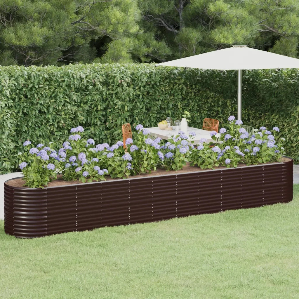 Letto Giardino Acciaio Zincato 440x80x68cm Marrone 318970