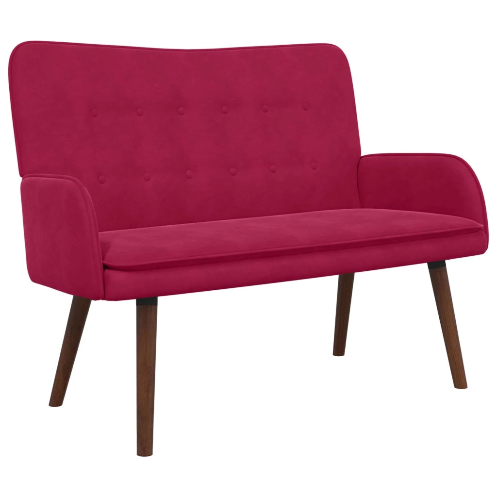 Sofa a Due Posti Rosso vino 115 x 61 x 87 cm Velluto