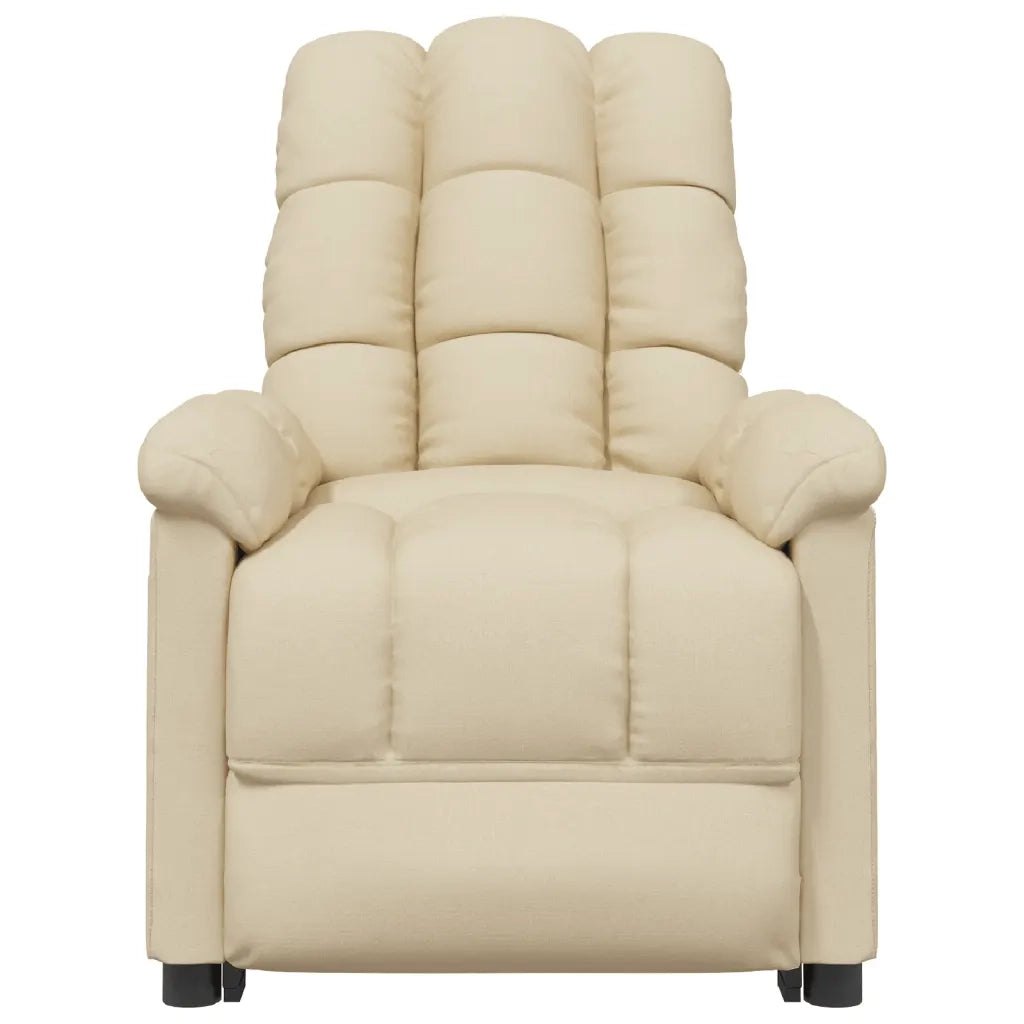 Poltrona Elettrica Reclinabile Crema in Tessuto 3073757