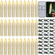 Illuminabili LED senza fiamma, pacchetto da 30 pezzi, candele a batterie con timer a distanza, clip rimovibile e anello impermeabile. Adatto per feste in casa e alberi di Natale all'aperto e all'interno.