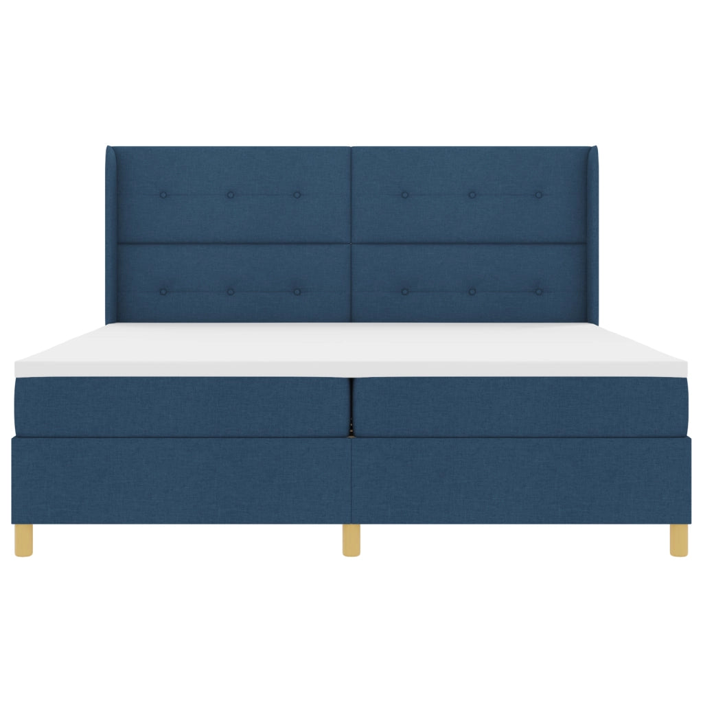 Letto a Rete con Materasso e LED Blu 200x200 cm Tessuto