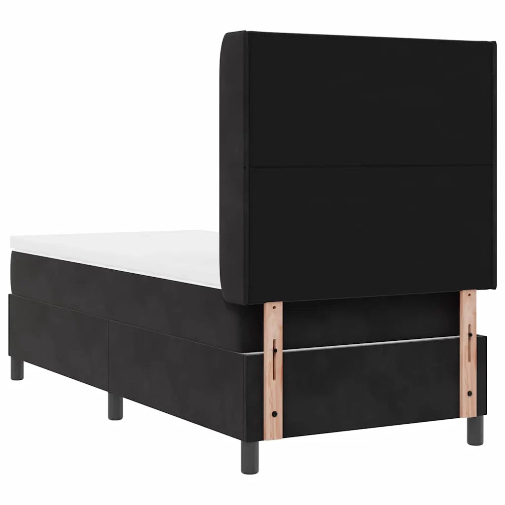 Letto a molle con strisce LED Nero 100 x 200 cm Velluto 3343912