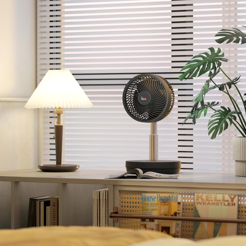 Ventilatore da scrivania con telecomando e batteria ricaricabile USB ¨C zephmum ¨C nero, regolabile in altezza e inclinazione