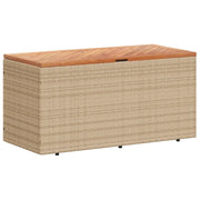Contenitore da Giardino Beige 110x50x54 cm Polyrattan e Acacia CFW2992052