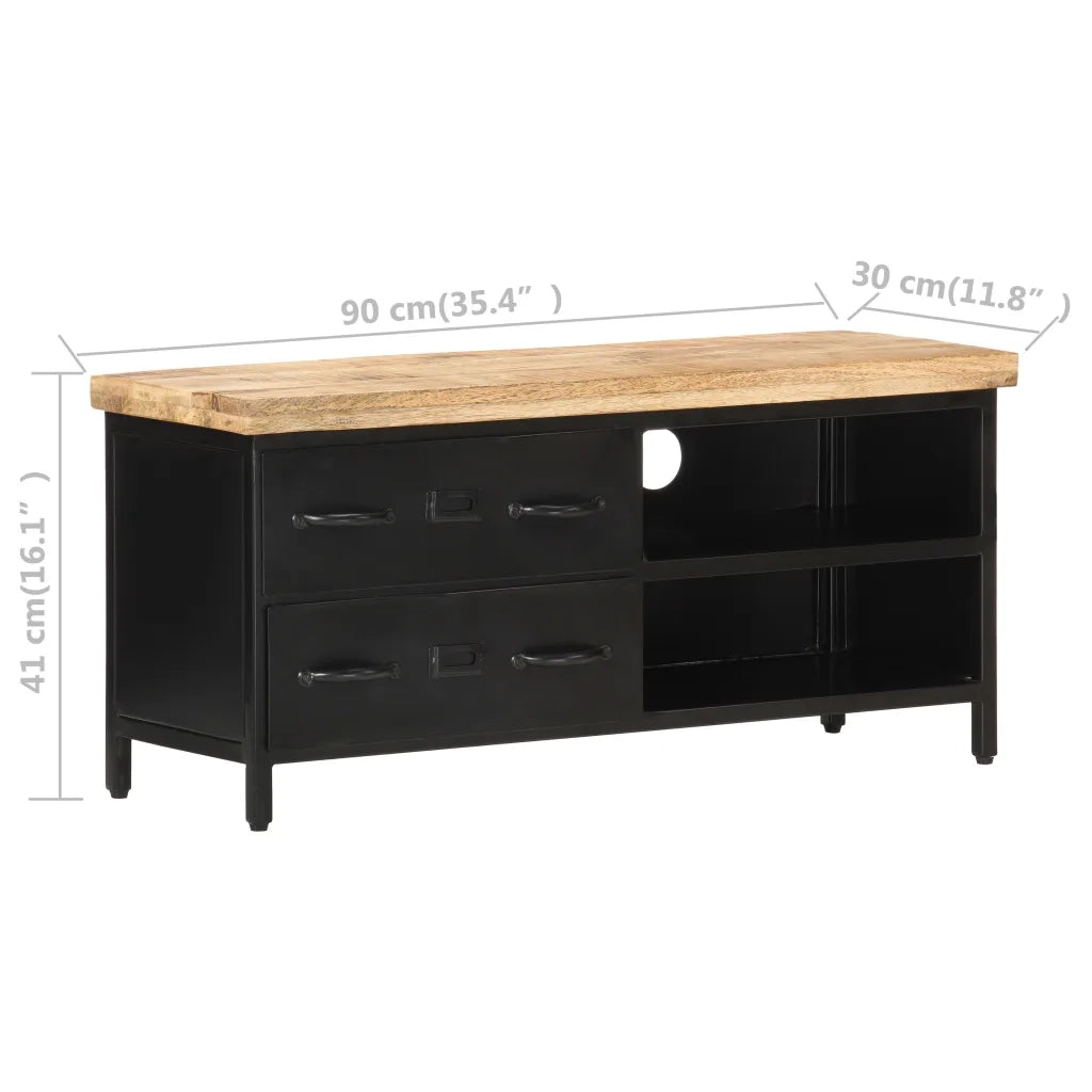 Mobile TV | Armadietto TV | Mobile Porta TV 90x30x41 cm in Legno di Mango Grezzo