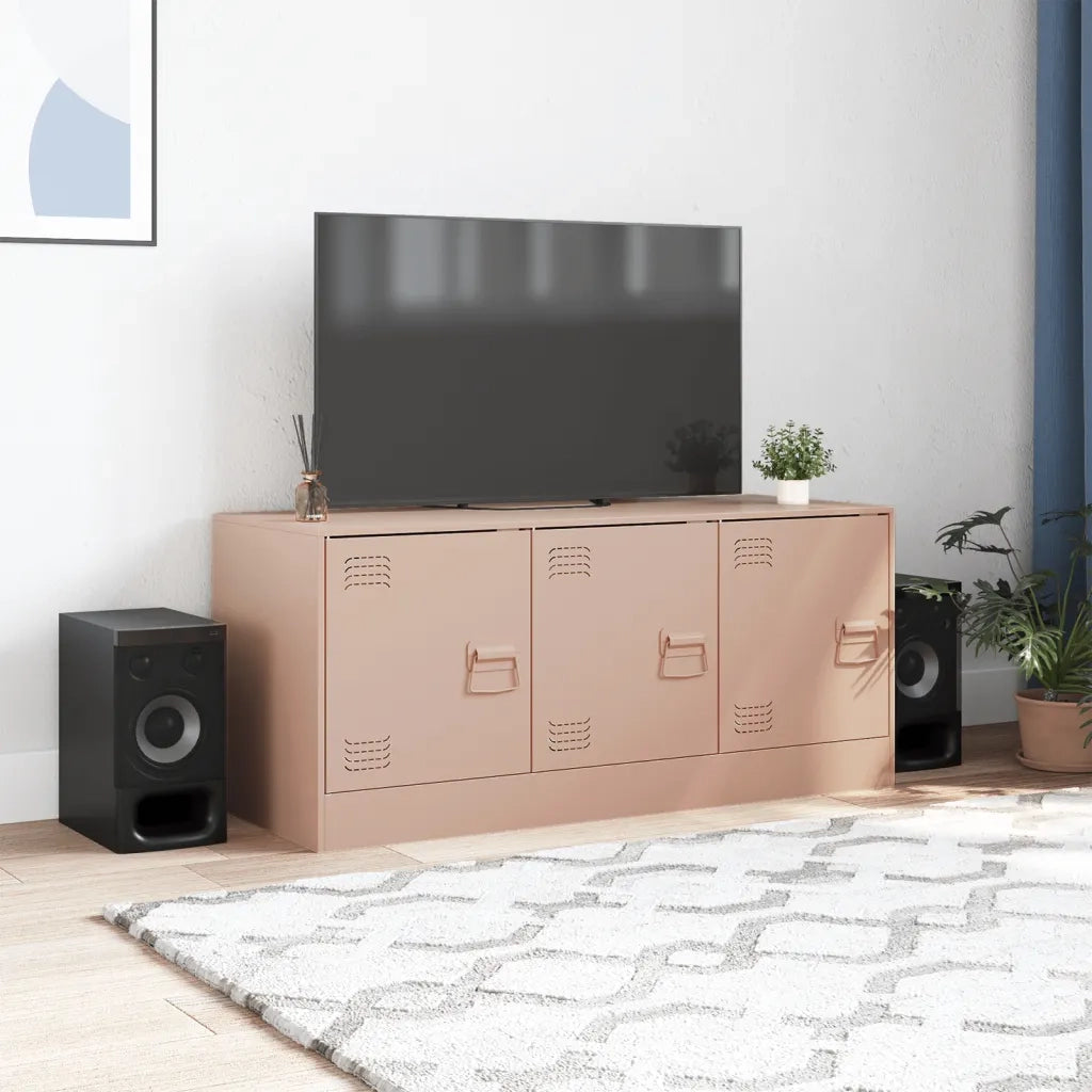 Mobile Porta TV-Mobile per TV-Credenza TV Rosa 99x39x44 cm in Acciaio 398086
