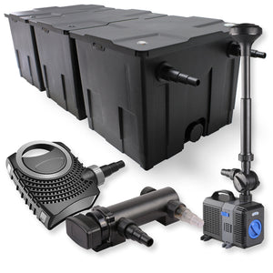 Set Filtro a 3 camere 90000l Chiarificatore 18W Pompa NEO7000 50W Fontana