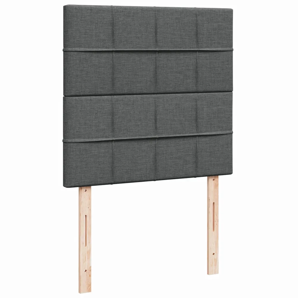Giroletto a Molle con Materasso Grigio Scuro 90x190 cm Tessuto