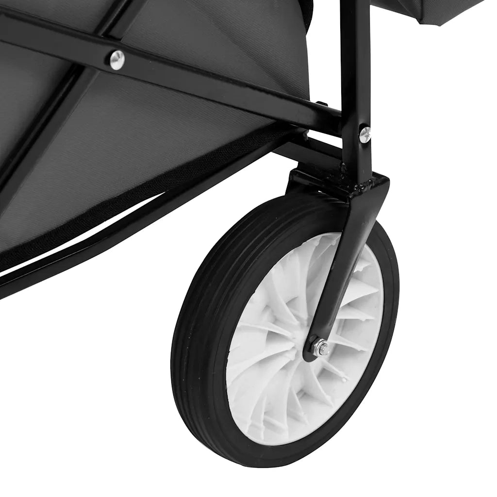 Carrello Pieghevole a Mano con Tettuccio in Acciaio Grigio CFW7473749