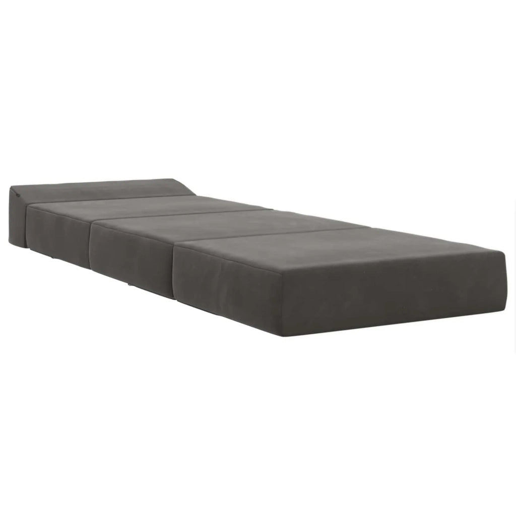 Divano Letto Pieghevole Grigio Scuro 200 x 70 x 15 cm Velluto