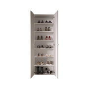 Mobile Portascarpe Genuri, Scarpiera 6 Ripiani, 63x35x186h cm Bianco Lucido