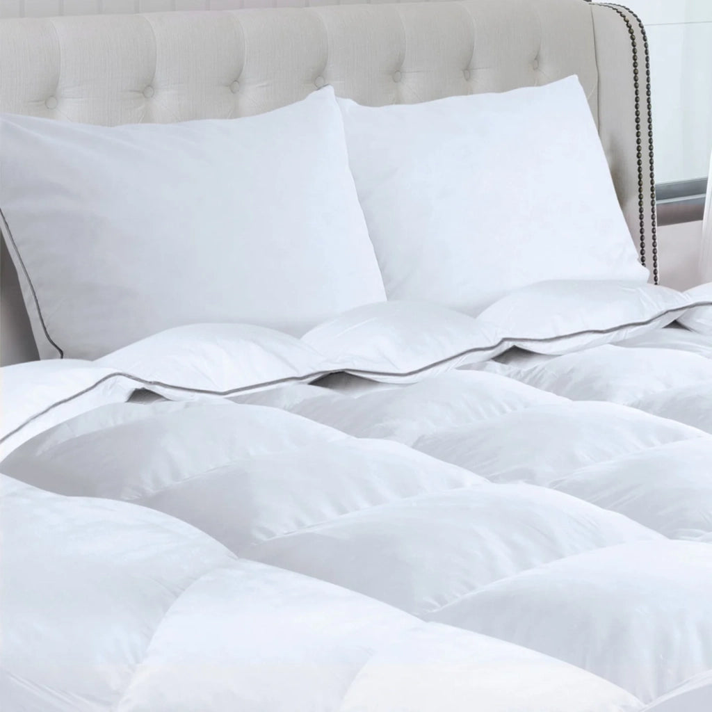 IDMarket - Piumino 220x240 CM in piuma d'oca antiacaro 500 gr + 2 cuscini