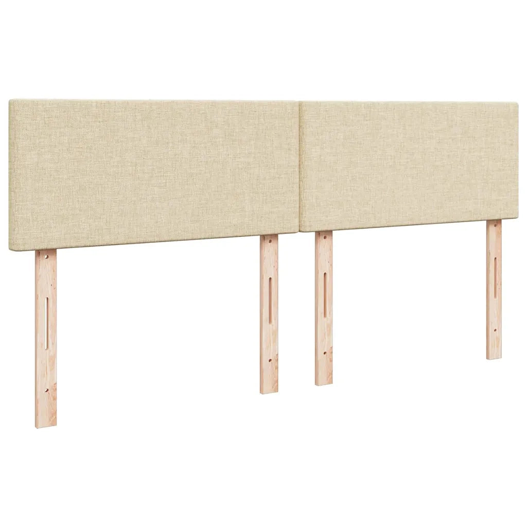 Struttura Letto Pouf con Materasso Crema 160x200 cm in Tessuto 3312241