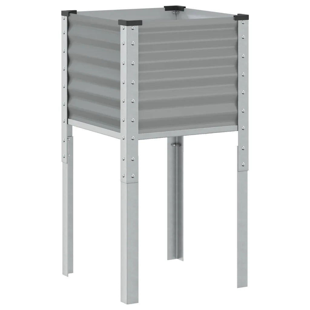 Fioriera | Cassetta per fiori | Vaso da Giardino Grigia 45x45x88 cm in Acciaio