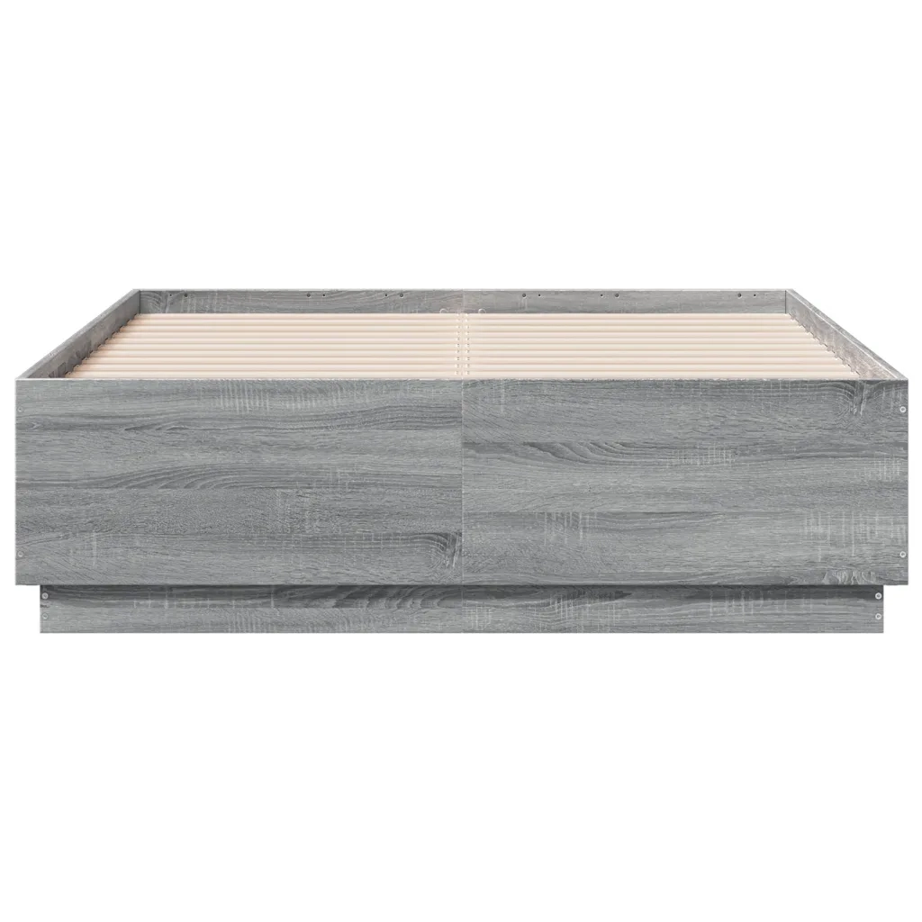 Giroletto Luci LED Grigio Sonoma 135x190 cm Legno Multistrato