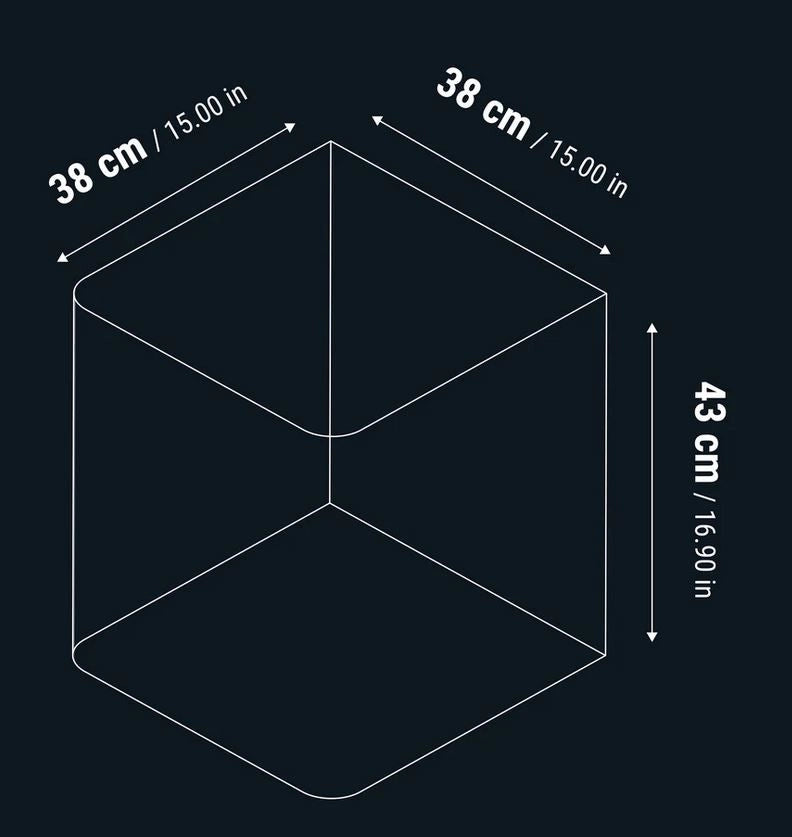Dennerle Nano Cube 60L - Mini acquario con vetro panoramico cm38x38x43h